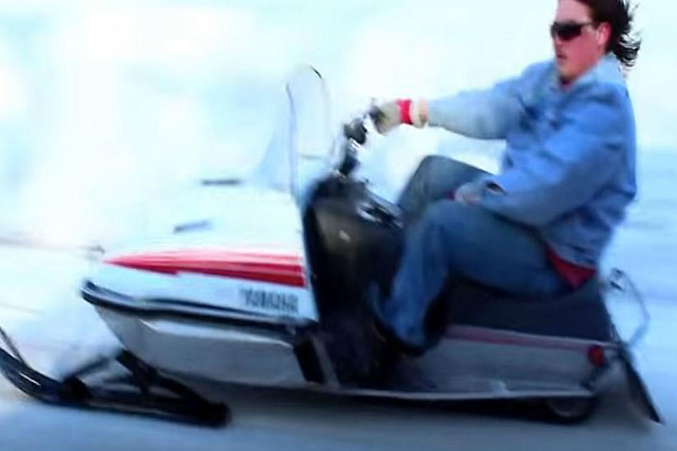 This Mulleted Man is Evel Knievel on a Snowmobile [VIDEO]