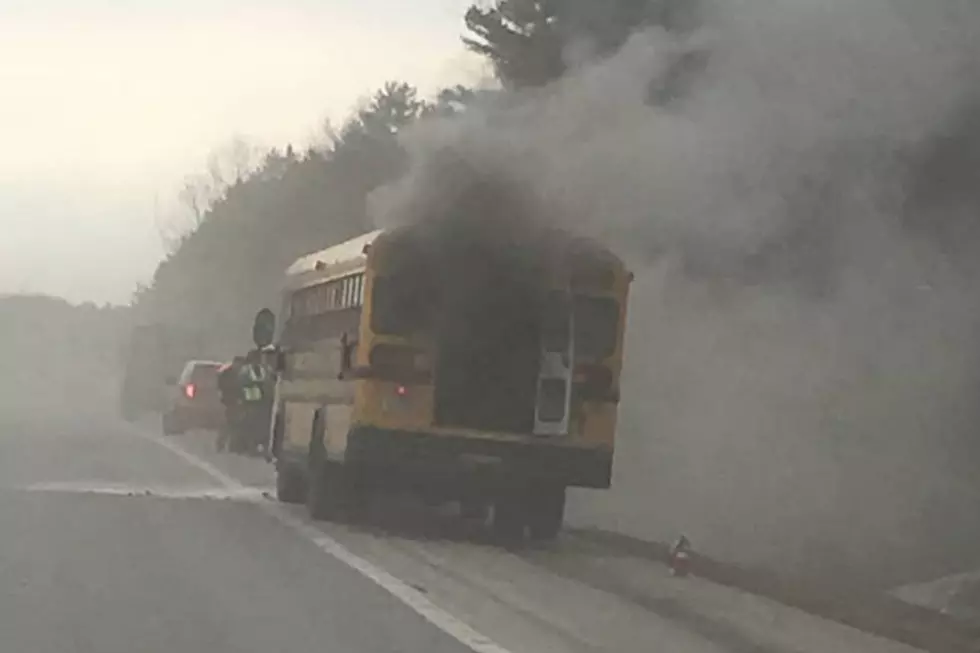 Hermon School Bus Catches Fire On Interstate 95