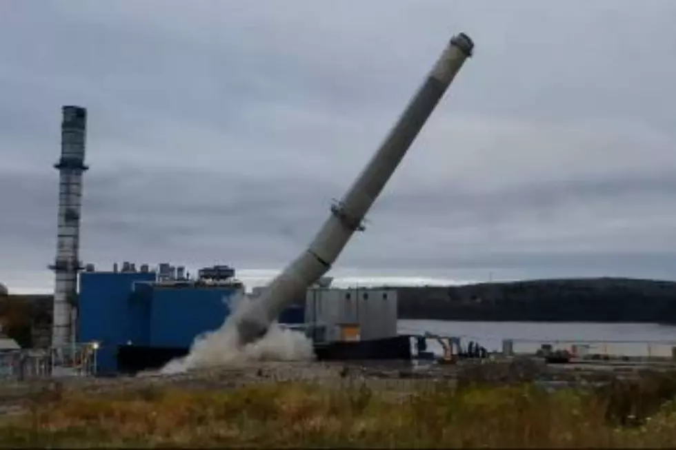 Exclusive 30 Second Video of Bucksport Mill Stack Demolition