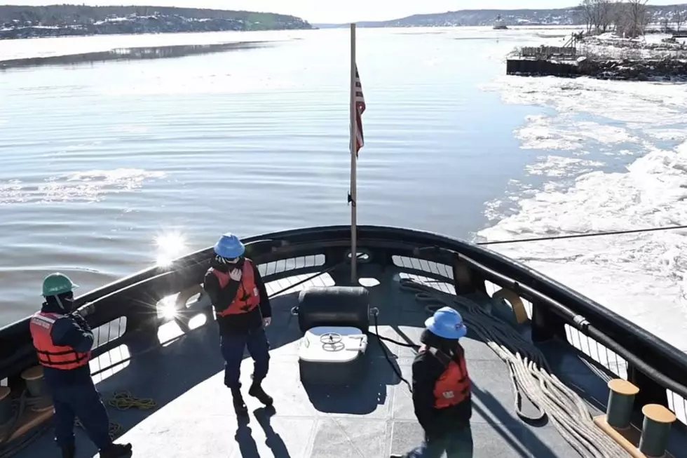 Watch The Coast Guard Break Up River Ice From Bangor Waterfront Tuesday