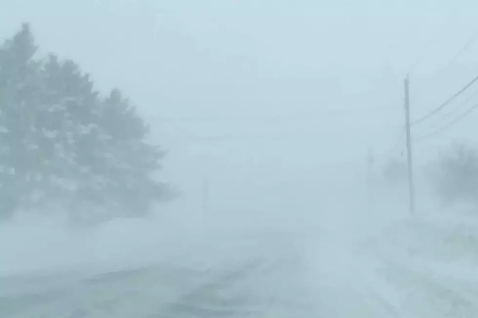 Blowing Snow Causes Whiteout Conditions In Aroostook County