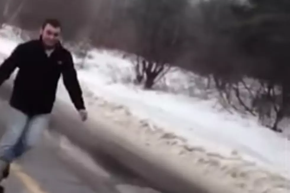 Maine Man Skates on Ice-Covered Road [VIDEO]