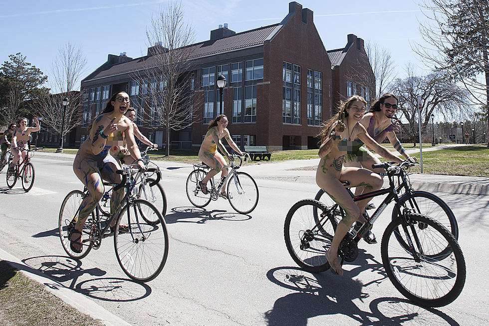UMaine Earth Day Tradition Continues With Naked, Green Bicyclists [PHOTOS]