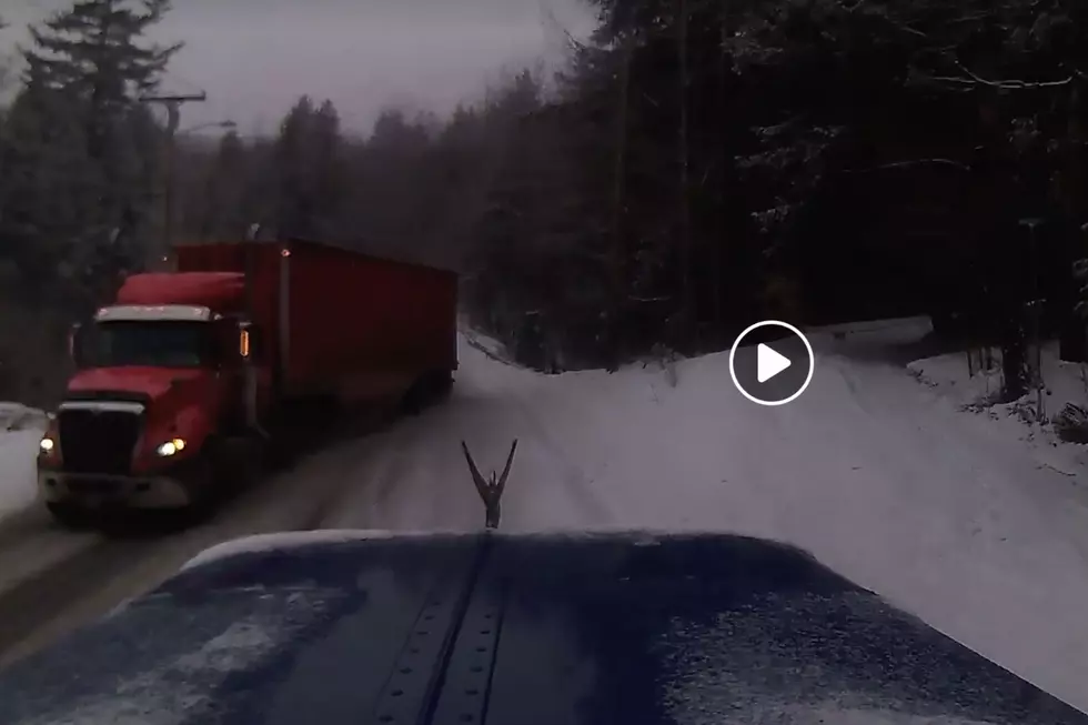 Video Shows Close Call for Two Truckers on Slippery Maine Roads