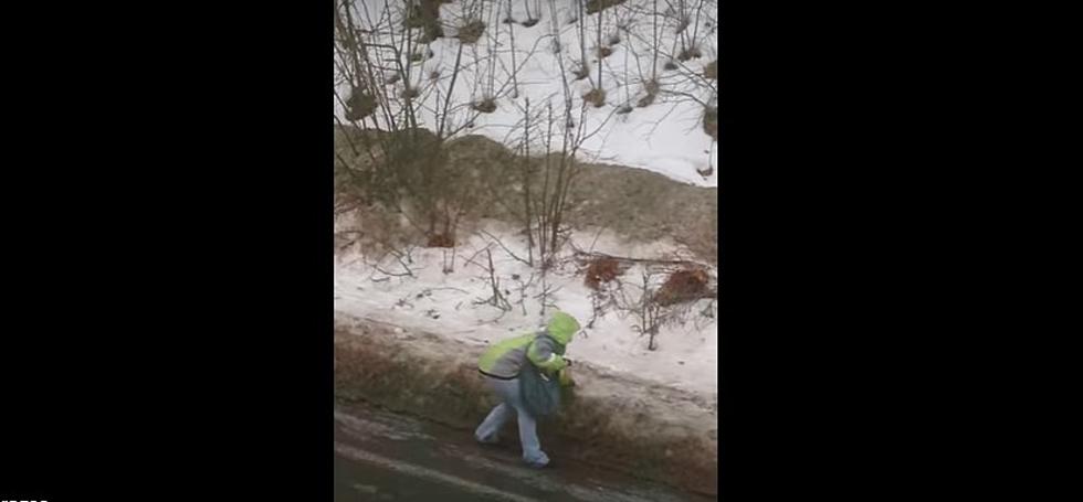 #TBT Woman Slides Down A Bangor Hill Without Spilling Her Coffee