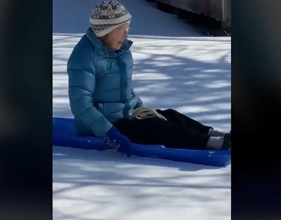 Watch This 99-Year Old Maine Woman Go Sledding