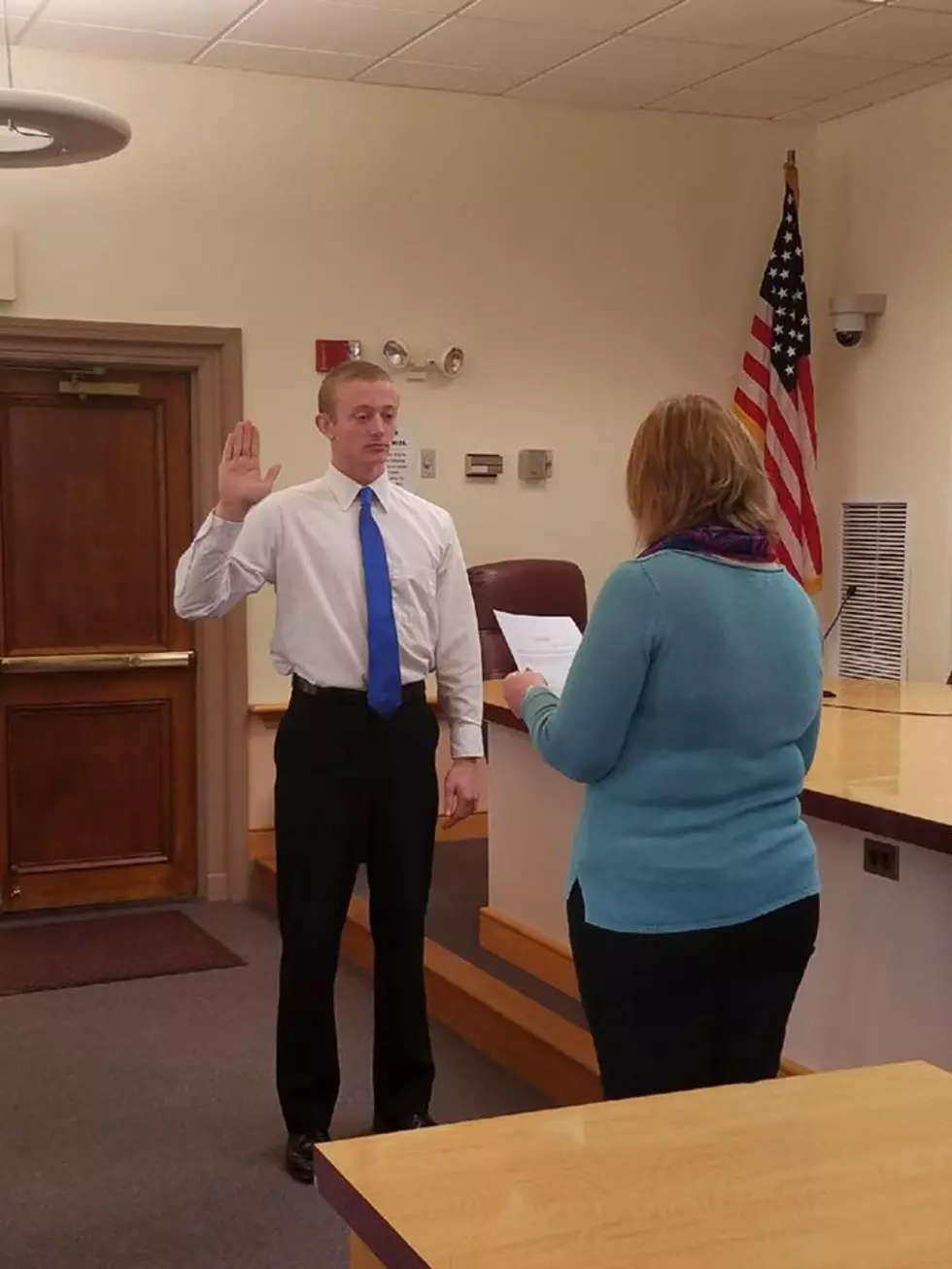 Former Ellsworth Eagle Steven Mahon Sworn In as Ellsworth Police Officer