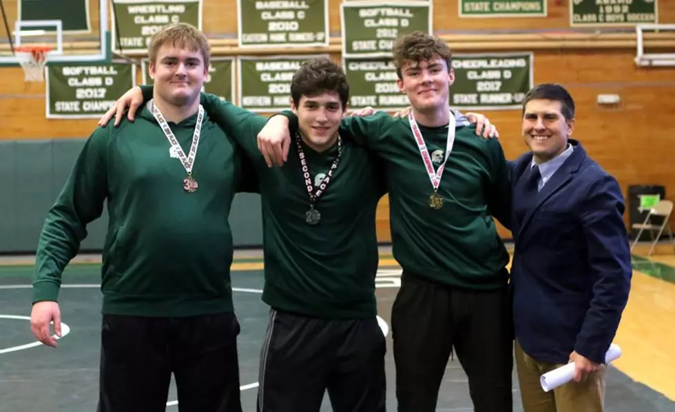 MDI Wrestlers Medal at Penobscot Valley High School