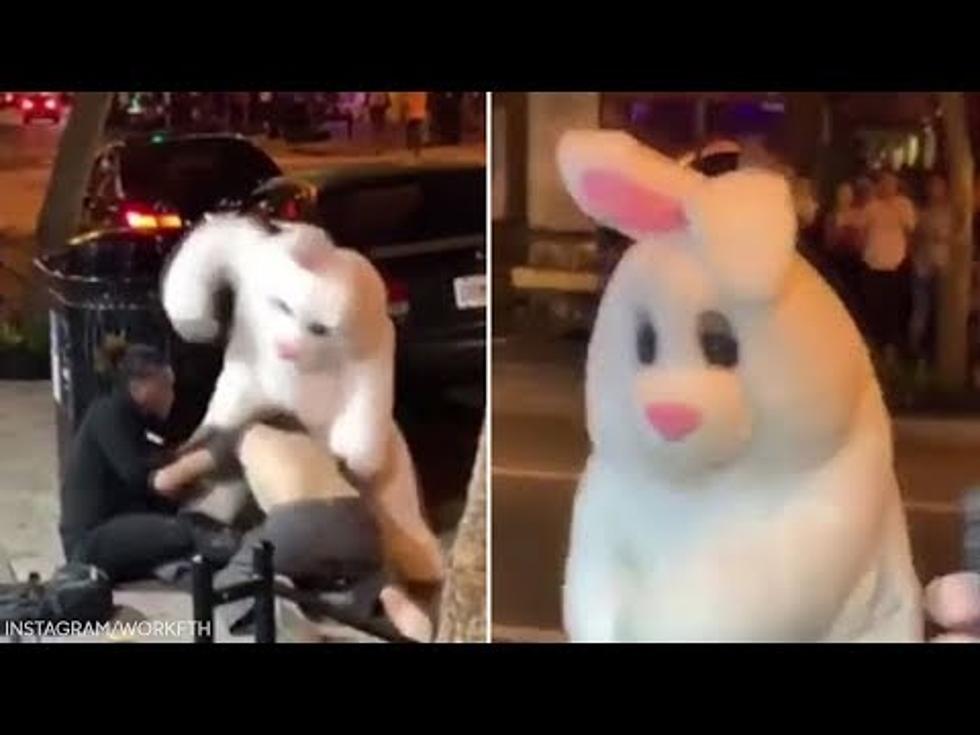 Easter Bunny Hops In to Protect Woman [VIDEO]