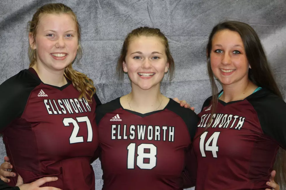 Ellsworth Volleyball Wins to Secure Playoff Spot on Senior Recognition Night