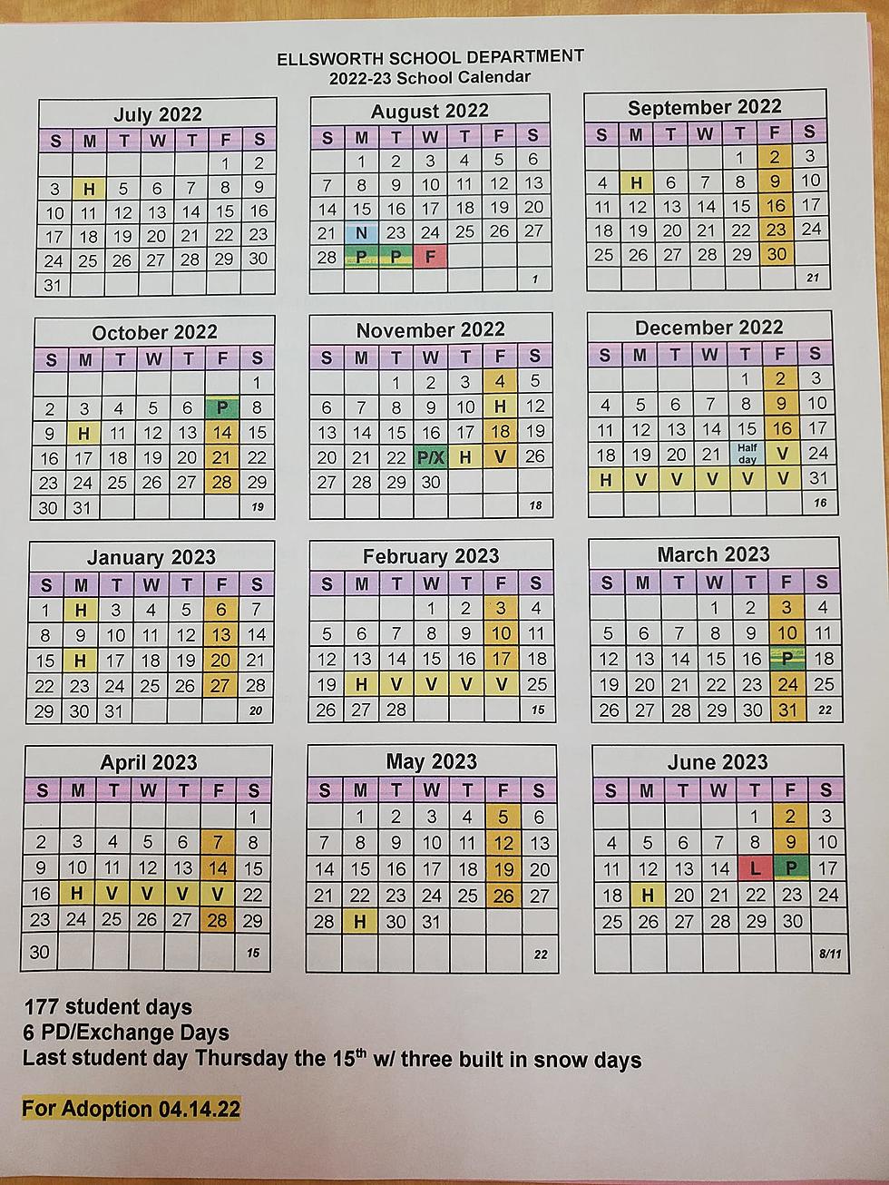 Ellsworth School District 2022-23 Calendar
