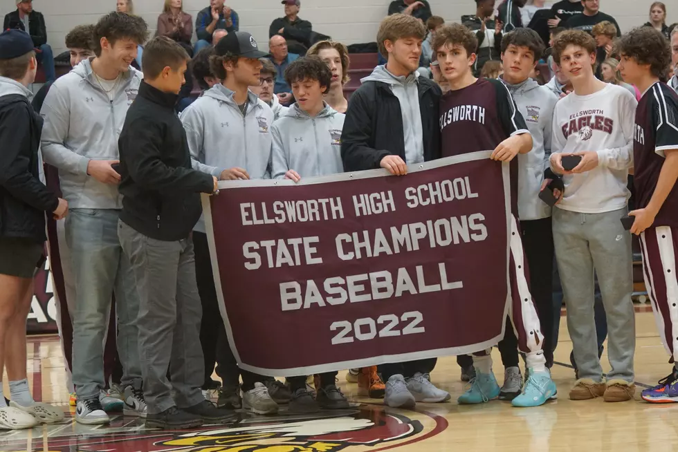 2022 Class B State Champs &#8211; Ellsworth Eagles Honored Prior to Basketball Game [PHOTOS]