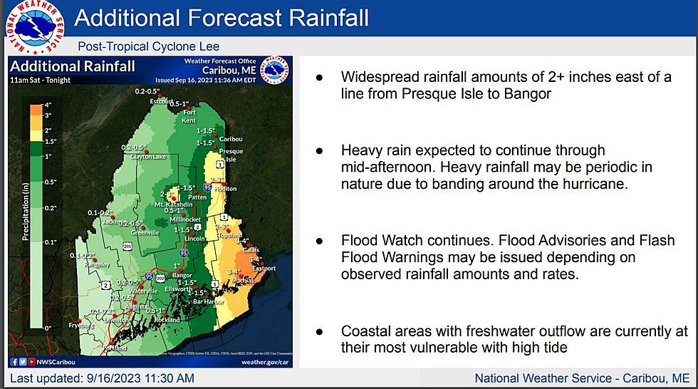 Tropical Storm Lee Update &#8211; Saturday September 12:30 p.m