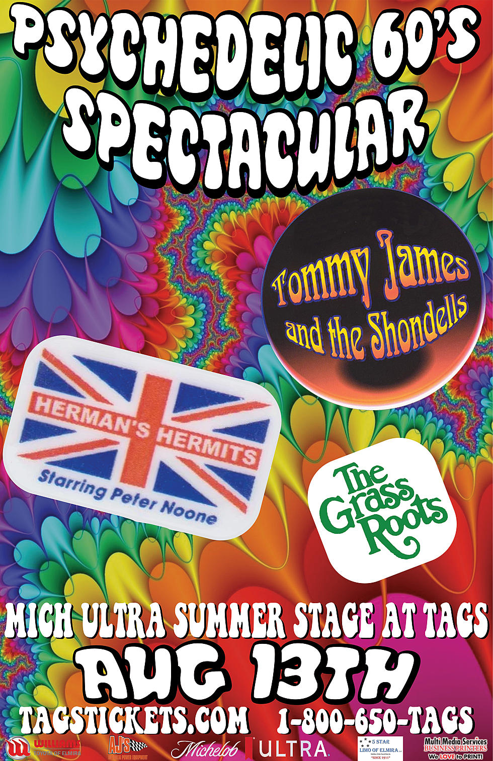 Enter For Gold Circle Tickets & Signed Guitar For Tag’s Psychedelic 60s Show