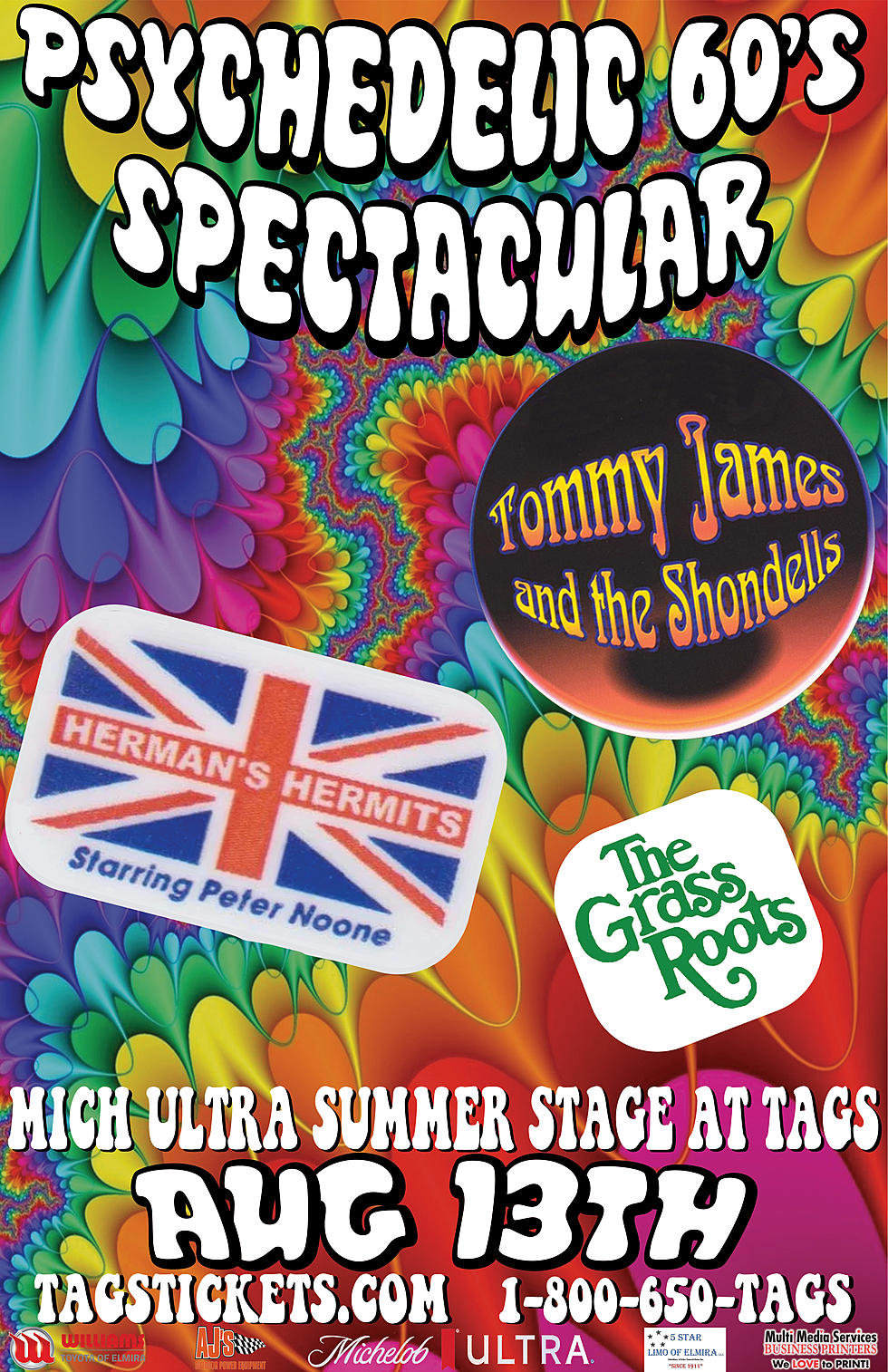 Enter For Gold Circle Tickets &#038; Signed Guitar For Tag&#8217;s Psychedelic 60s Show