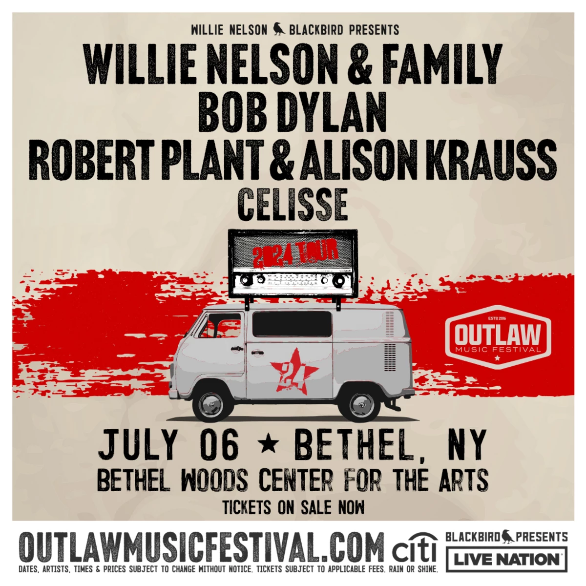 Win Tickets To Bethel Woods 2024 Outlaw Music Festival