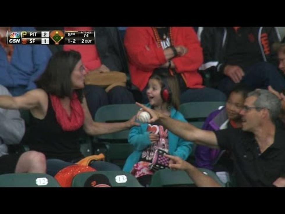 Baseball Fan Gives Foul Ball to Little Girl, Makes Her Day [WATCH]