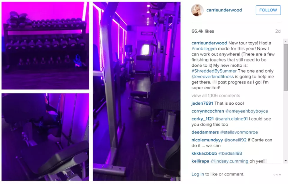 Carrie Underwood Travels With a Whole Gym