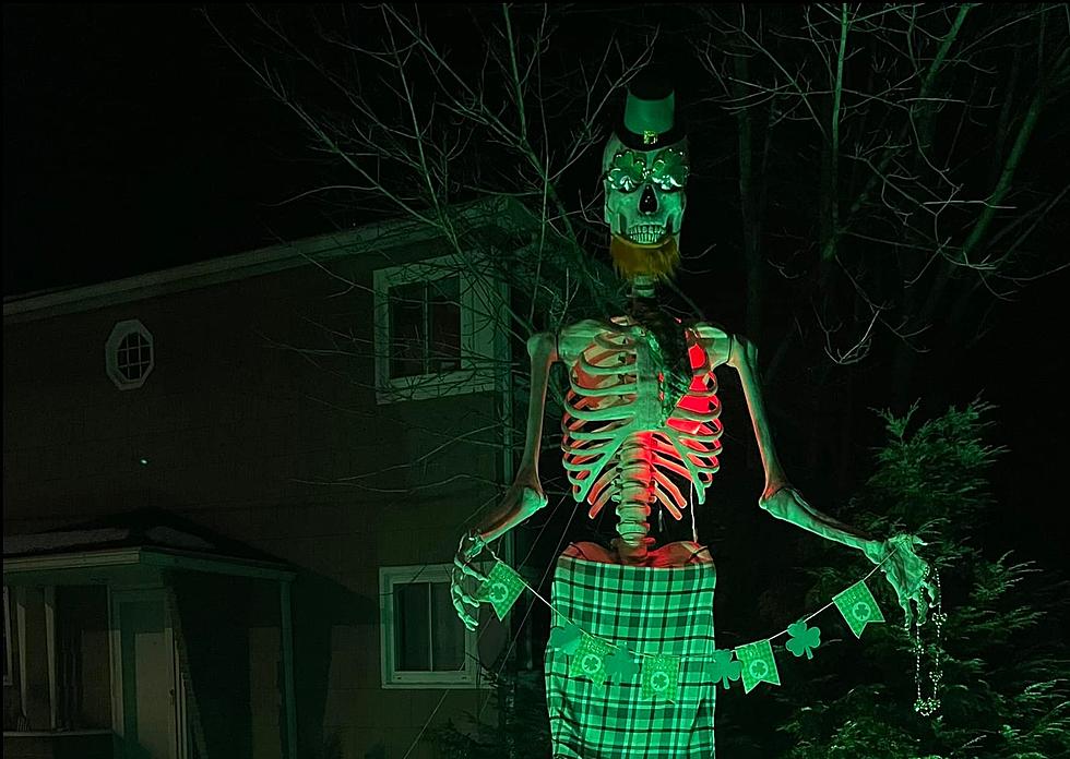 Endwell’s Famous Boris the Skeleton Gets Into the St. Patrick’s Day Spirit