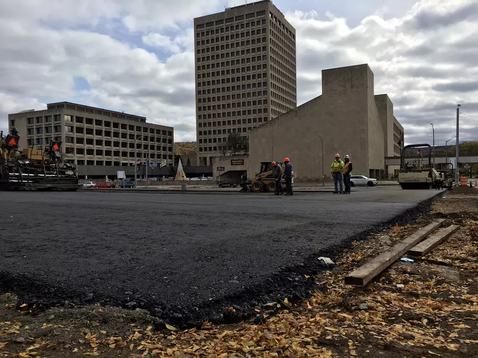 Paving Underway at Binghamton Parking Lot