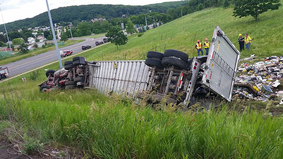 Tractor Trailer Rollover on 17 West