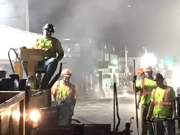 Night Crews Repaving Route 17C in Johnson City
