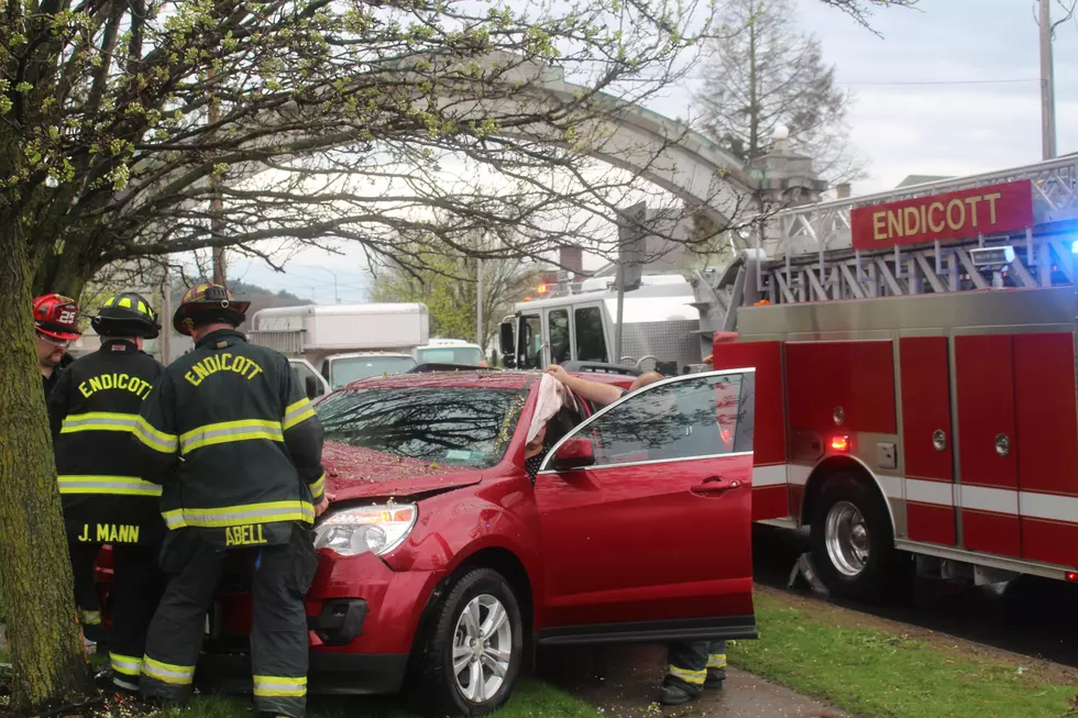 Woman Hurt in Crash Near Endicott Arch