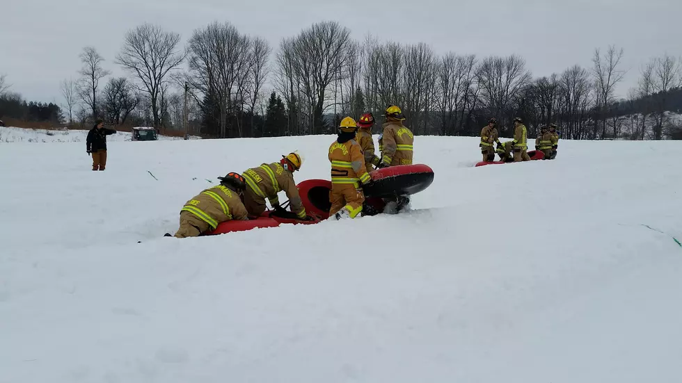 New York Volunteer Firefighters ‘Play’ in the Cold in Cortland