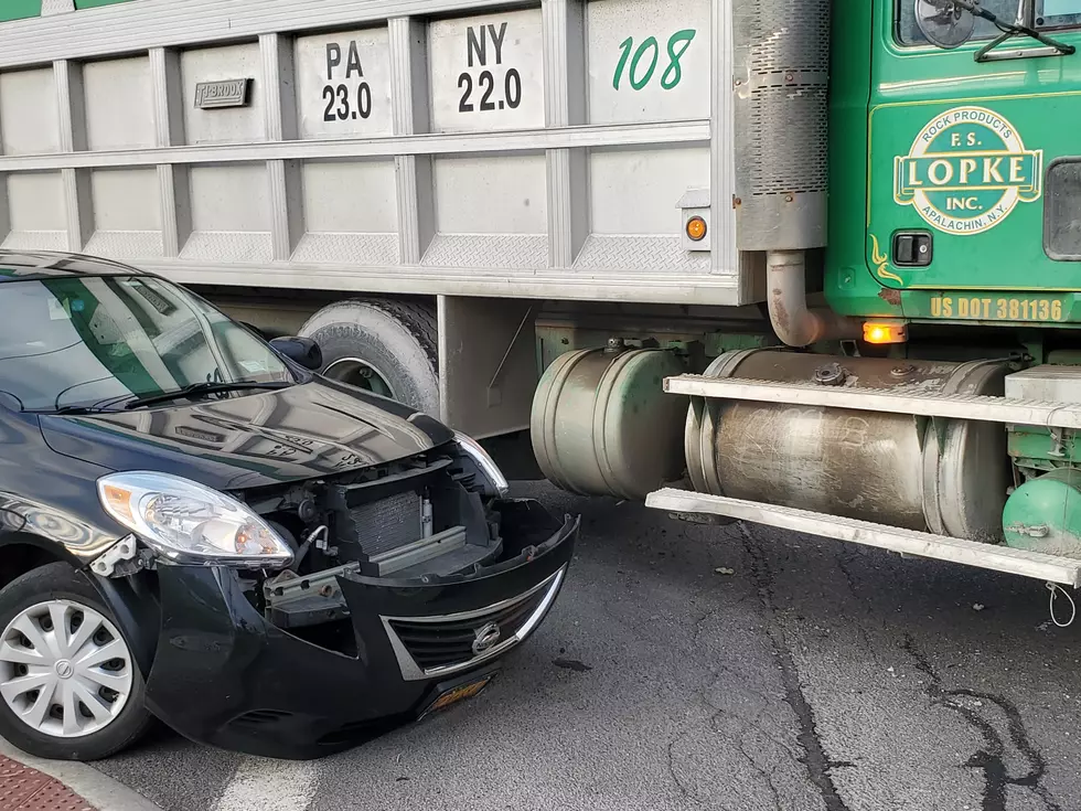 Dump Truck and Car Collide Near Union-Endicott High School