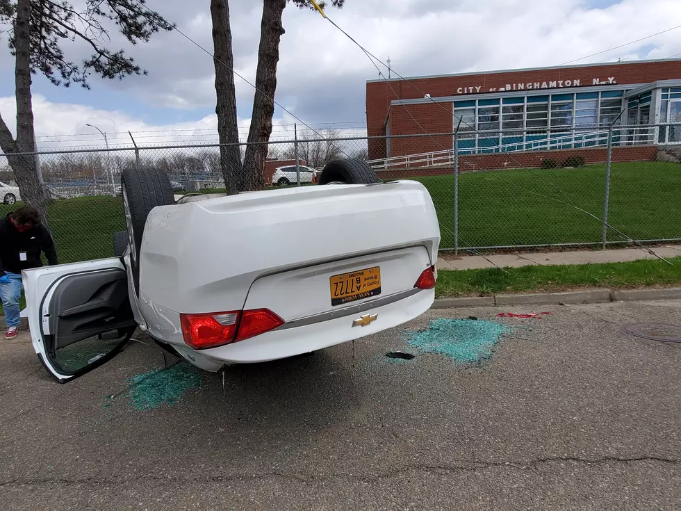 Broome Government Vehicle Overturns in Binghamton