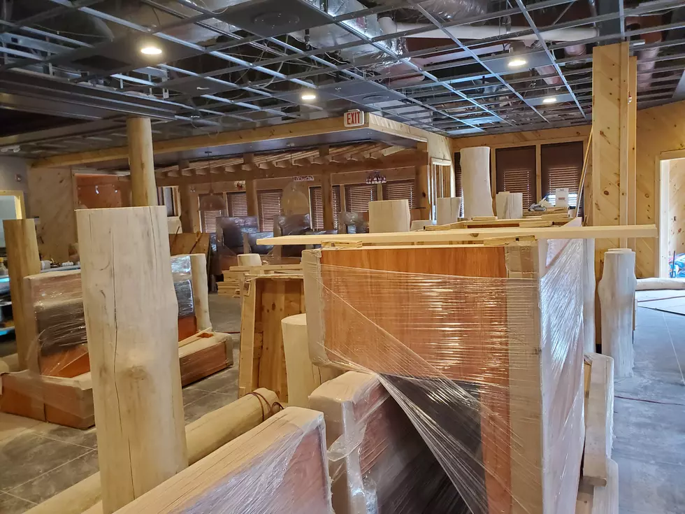 The interior of the former Uno Pizzeria is being renovated as the place is transformed into a Storming Crab restaurant. (Photo: Bob Joseph/WNBF News)