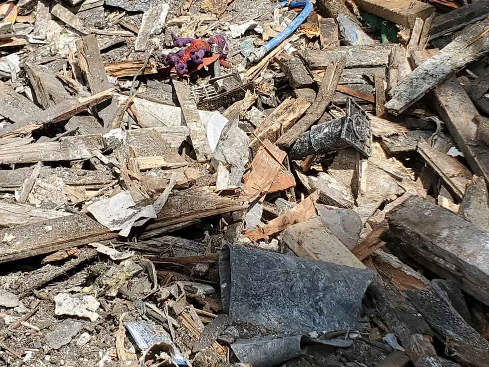 Some of the debris at a Liberty Street property as a fire-damaged building was being torn down. (Photo: Bob Joseph/WNBF News)