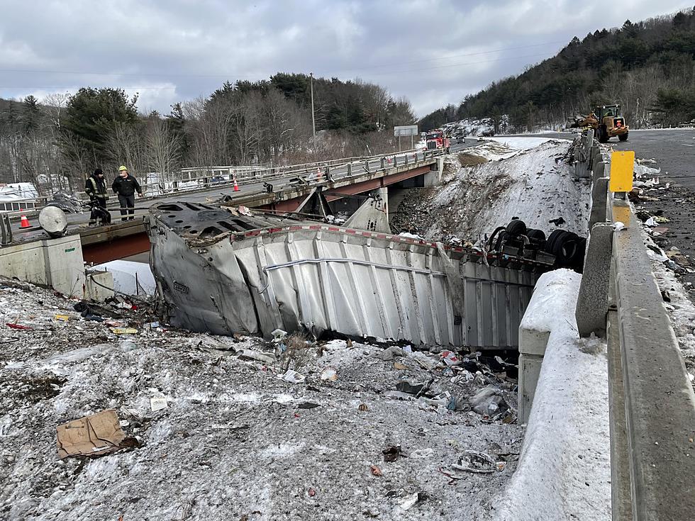 Trailer Plunges from Route 17 Bridge
