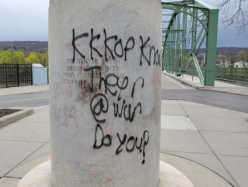 Binghamton War Memorials Desecrated by Graffiti Vandals