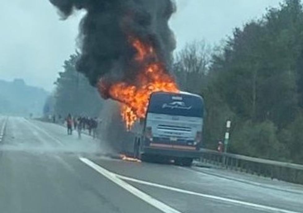 Bus Bursts Into Flames On I-81