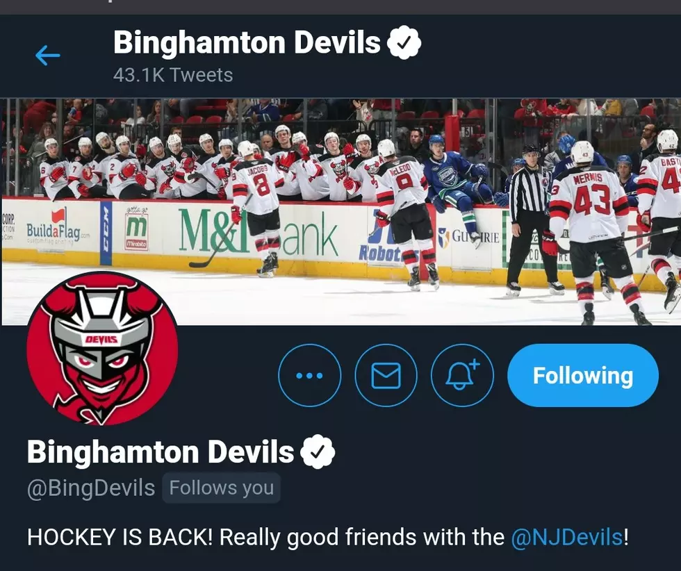 The Binghamton Devils Twitter page on April 17, 2021.