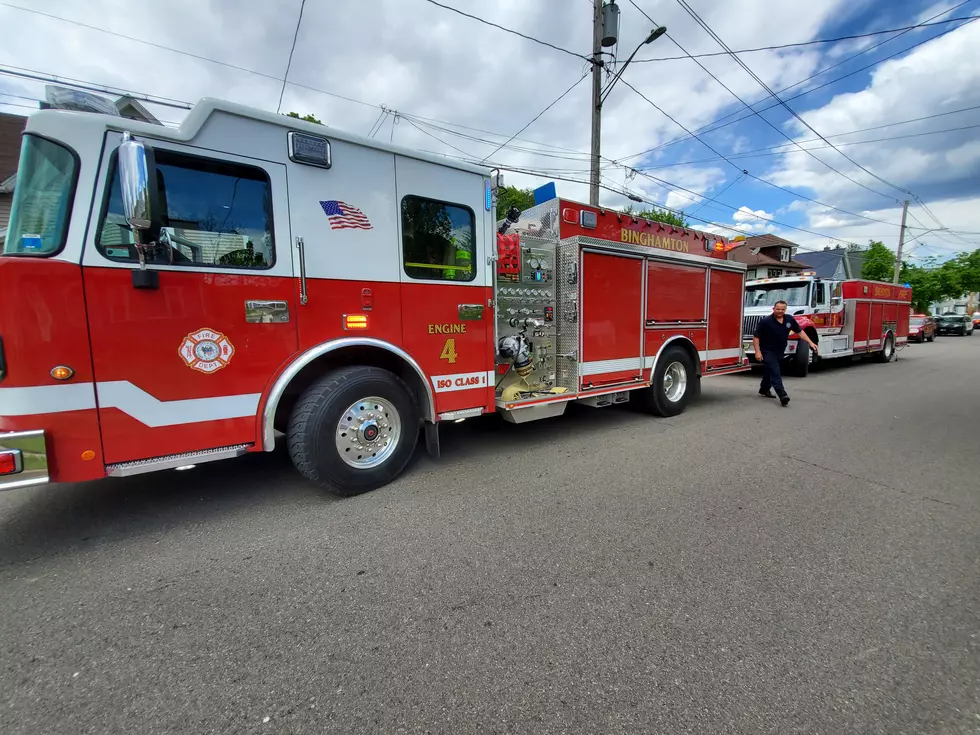 Fire trucks on South Washington Street on May 14, 2021. (Photo: Bob Joseph/WNBF News)