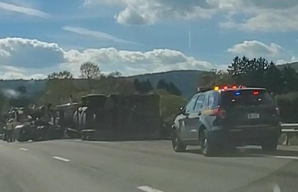 Man Injured When Tractor-Trailer Overturns in Town of Chenango