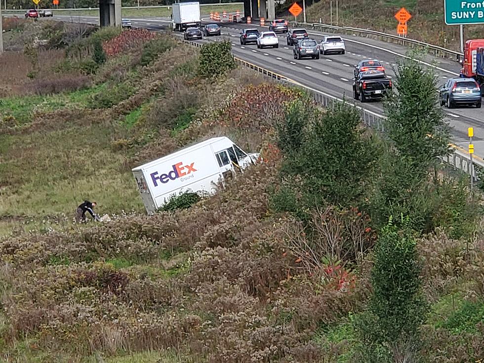 FedEx Truck Crash Slows Traffic in I-81 Work Zone Near Binghamton