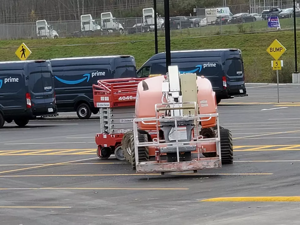 Construction equipment remained outside the new Amazon distribution center in Conklin on November 17, 2021. (Photo: Bob Joseph/WNBF News)