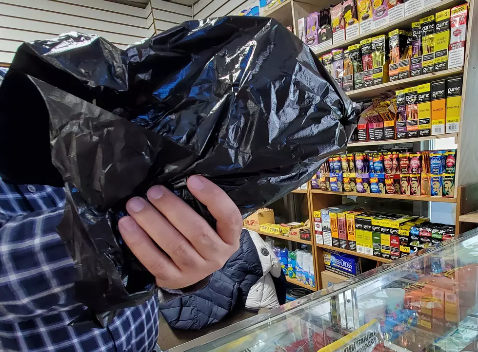The owner of A&N Mart said the man who robbed the store had a gun in this type of plastic bag. Photo: Bob Joseph/WNBF News