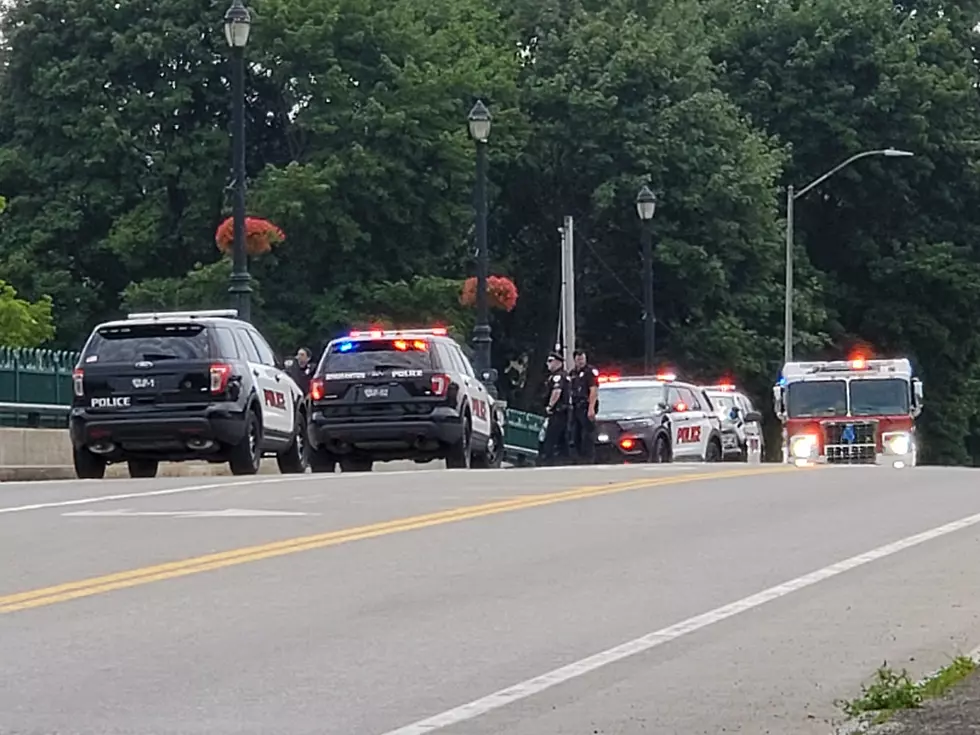 Emergency vehicles on the east side of the Tompkins Street bridge. Photo: Bob Joseph/WNBF News