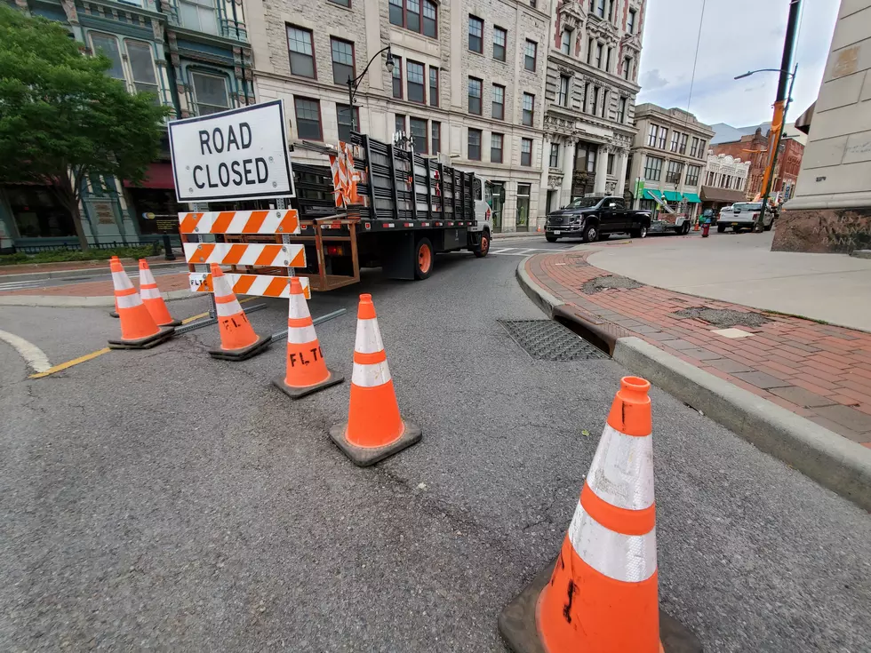 Crane Operations at Old Press Building Close Binghamton Street