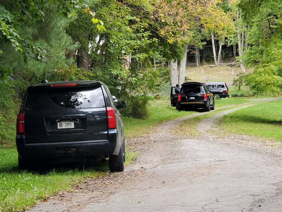 New York State Police vehicles near a town of Chenango home during a standoff on September 29, 2022. Photo: Bob Joseph/WNBF News