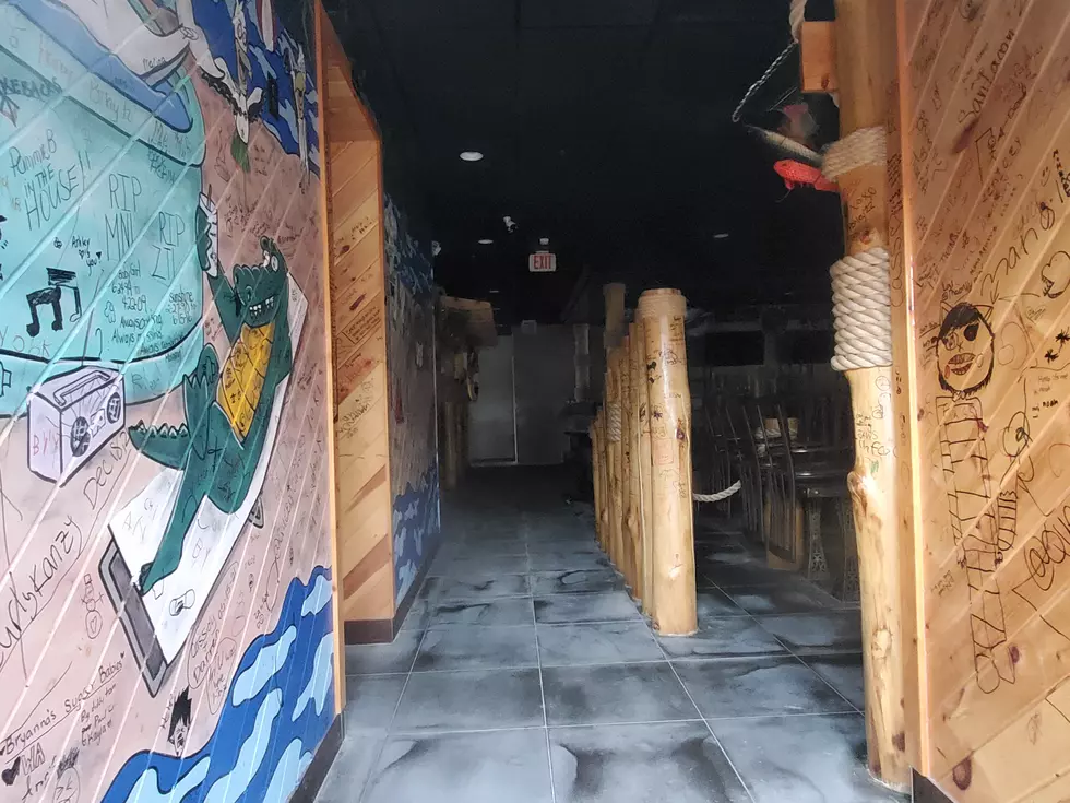 A glimpse inside the darkened Storming Crab restaurant on October 26, 2022. (Photo: Bob Joseph/WNBF News)