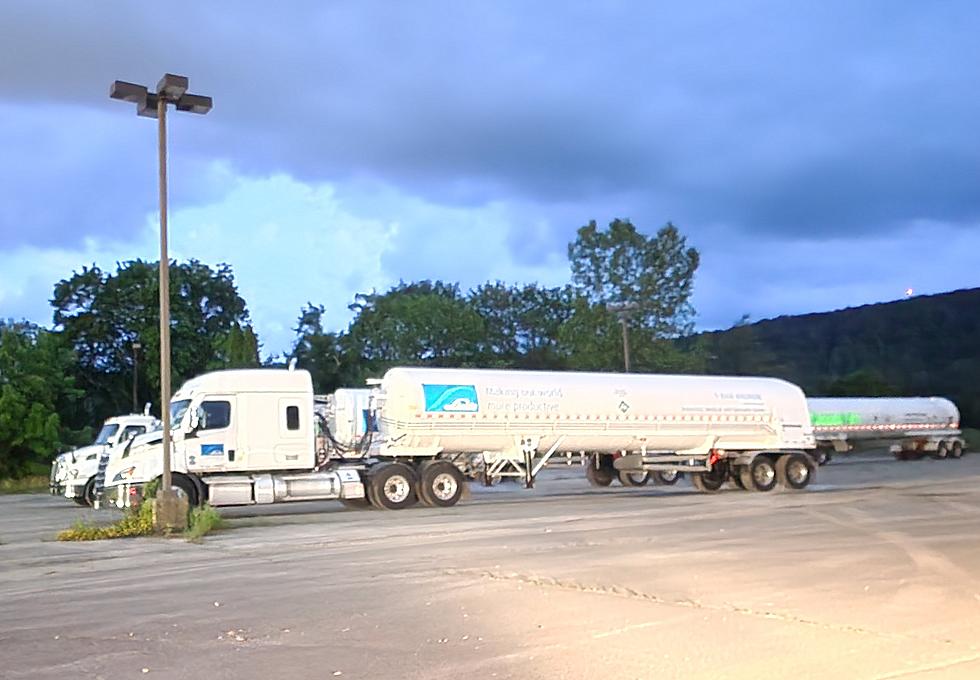 Tanker Trucks Stage at IBM Country Club Site for Pipeline Work