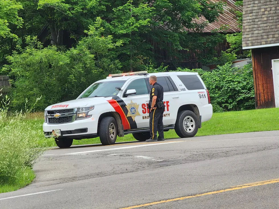 A Broome County sheriff's deputy blocked Route 79 at the intersection of Route 369 in North Fenton on July 12, 2023, (Photo: Bob Joseph/WNBF News)