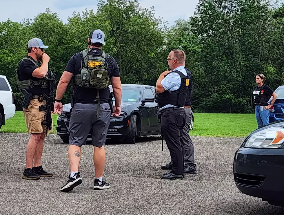 Police staged at North Fenton Baptist Chapel on Route 369 during a manhunt. Photo: Bob Joseph/WNBF News