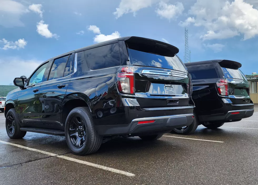 Two recently-delivered 2023 Chevrolet Tahoes at the Broome County Sheriffs Office. Photo: Bob Joseph/WNBF News