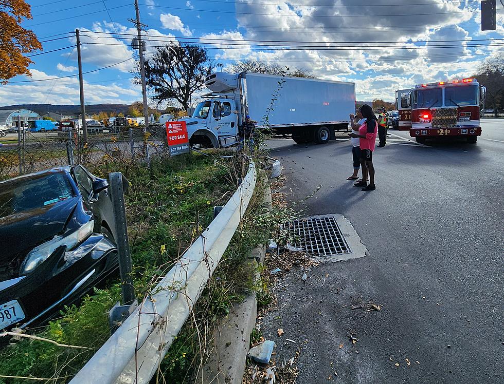 Binghamton Mayhem: Car Goes Airborne After Being Struck by Truck